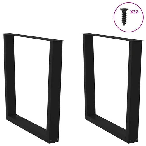 Spisebordsben V-form 2 stk Sort 90x(72-73,3) cm Stål