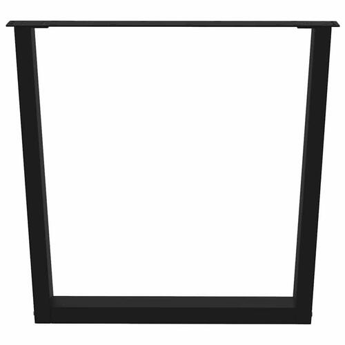 Spisebordsben V-form 2 stk Sort 90x(72-73,3) cm Stål