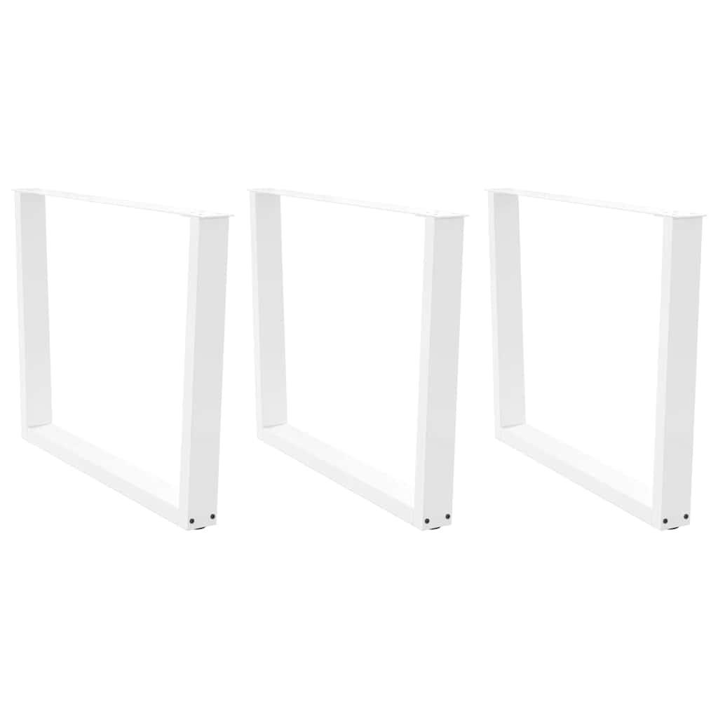 Spisebordsben V-formet 3 stk. hvid 100x(72-73,3) cm stål billede