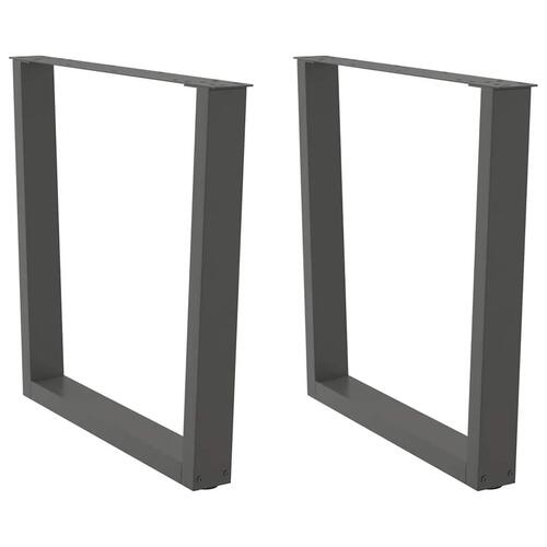 Spisebordsben V-form 2 stk Antracit 80x(72-73,3) cm Stål