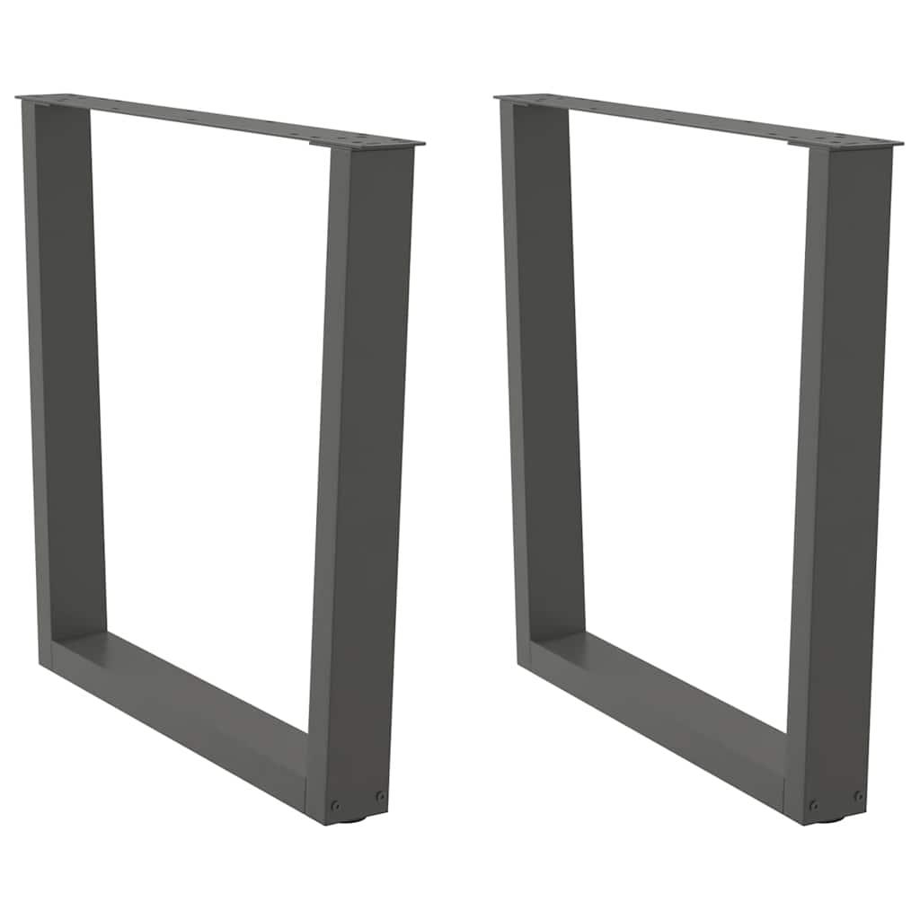 Spisebordsben V-form 2 stk Antracit 80x(72-73,3) cm Stål