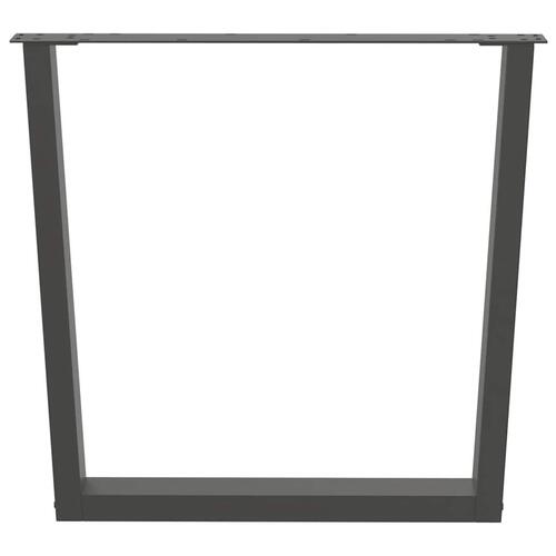 Spisebordsben V-form 2 stk Antracit 80x(72-73,3) cm Stål