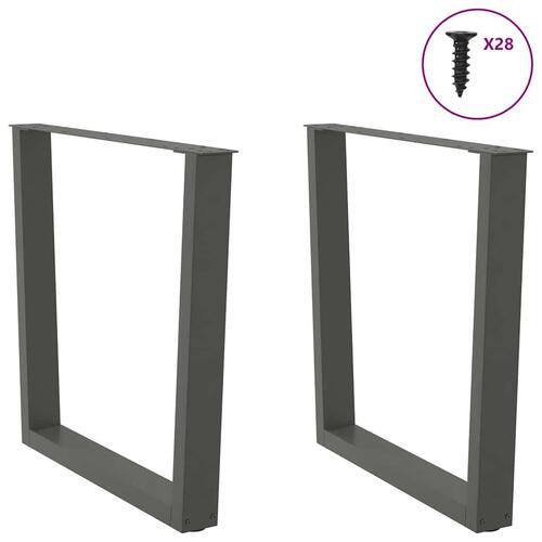 Spisebordsben V-form 2 stk Antracit 80x(72-73,3) cm Stål