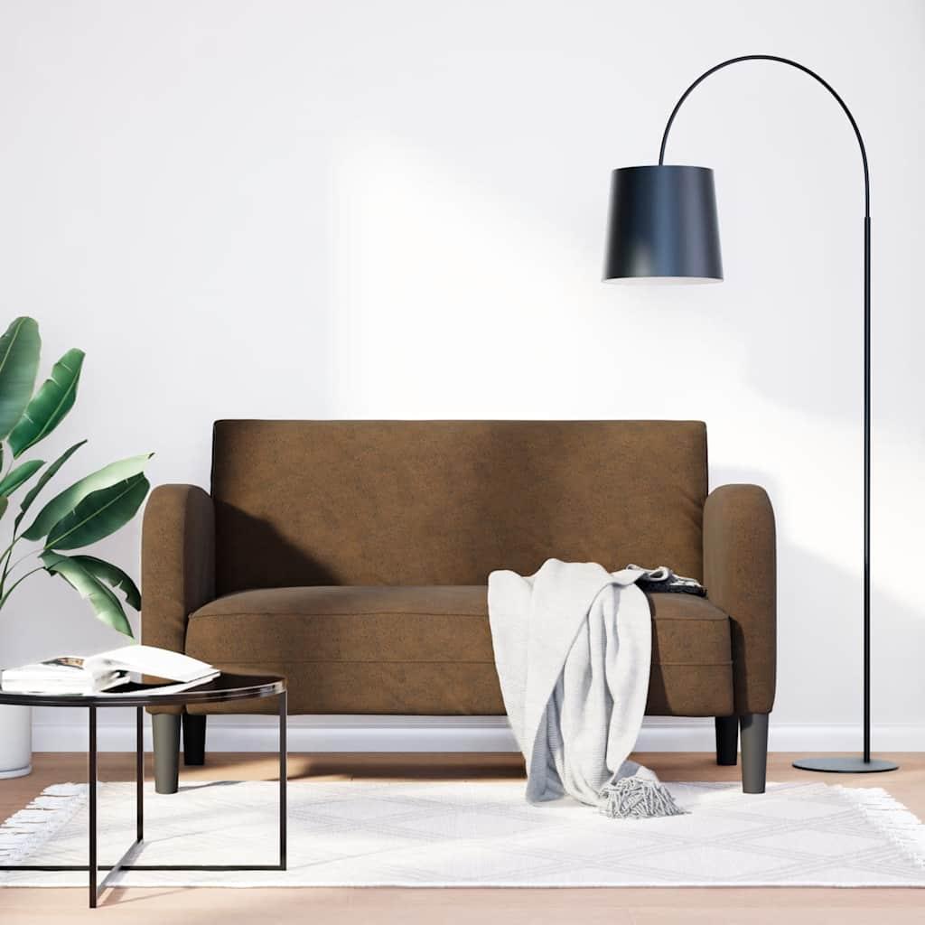 Elskovssofa 110 cm i kunstlæder - brun 2-personers sofa