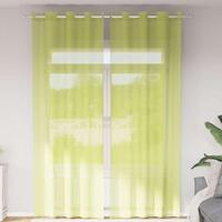 Voile-gardiner med øskner 2 stk. 140x260 cm æblegrøn