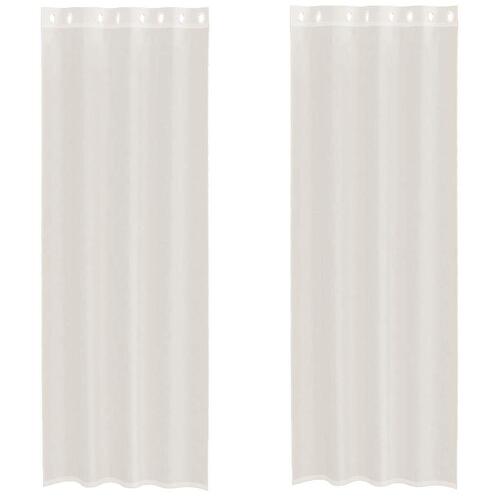 Voile-gardiner med øskner 2 stk. 140x300 cm cremefarvet