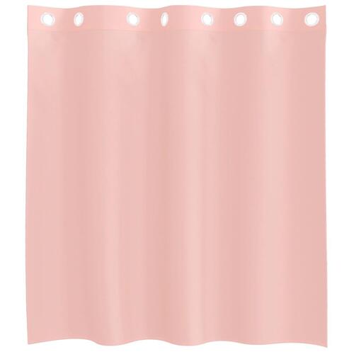 Voile-gardiner med øskner 2 stk. 140x140 cm lyserød