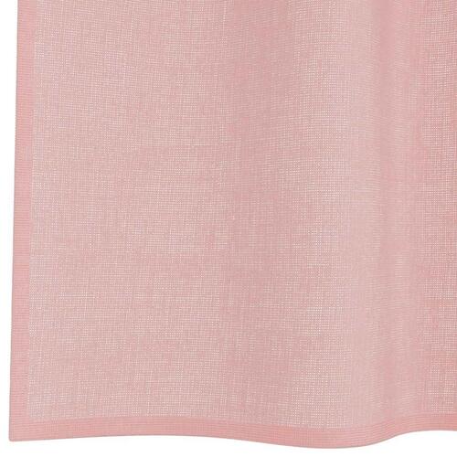Voile-gardiner med øskner 2 stk. 140x140 cm lyserød