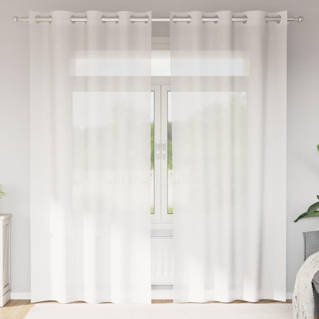 Voile-gardiner med øskner 2 stk. hvid