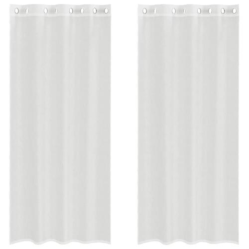 Voile-gardiner med øskner 2 stk. hvid