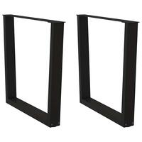 Spisebordsben V-form 2 stk Sort 80x(72-73,3) cm Stål