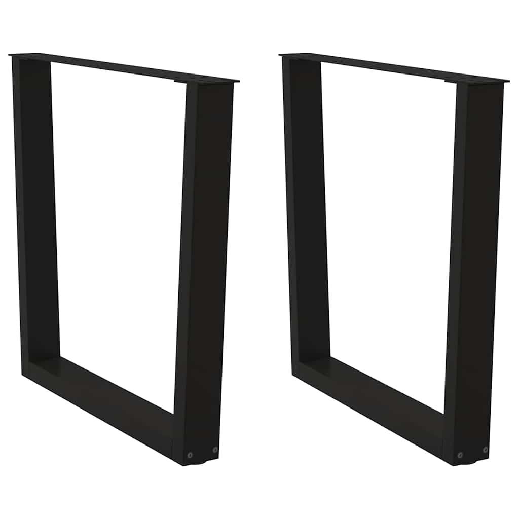 Spisebordsben V-form 2 stk Sort 80x(72-73,3) cm Stål