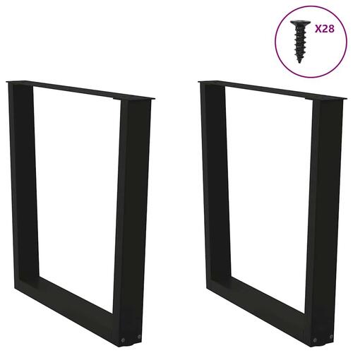 Spisebordsben V-form 2 stk Sort 80x(72-73,3) cm Stål