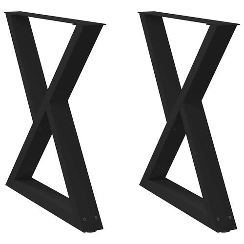 Spisebordsben 2 stk Sort 70x(72-73,3) cm Stål