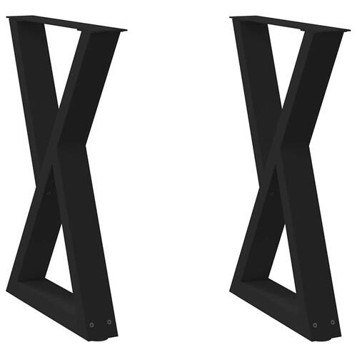 Spisebordsben 2 stk Sort 60x(72-73,3) cm Stål