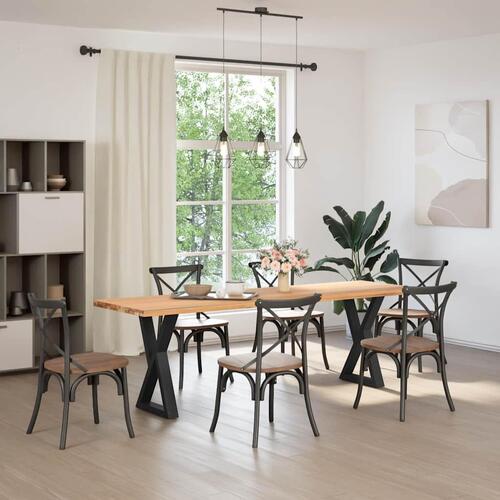 Spisebordsben 2 stk Sort 60x(72-73,3) cm Stål