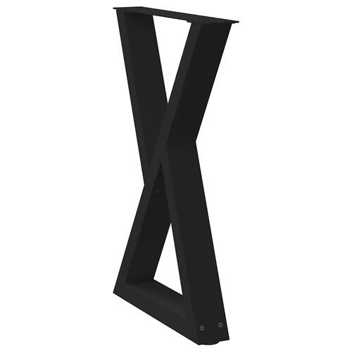 Spisebordsben 2 stk Sort 60x(72-73,3) cm Stål