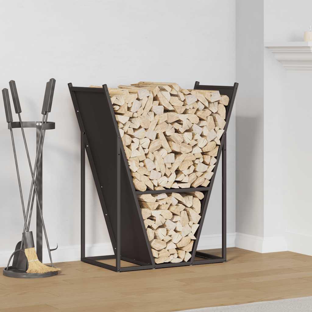 brændestativ 69,5x35x81 cm koldvalset stål sort