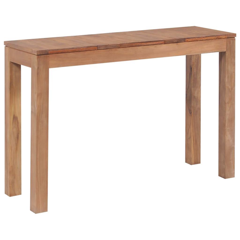 Konsolbord i massivt teaktræ med en naturlig finish 110 x 35 x 76 cm