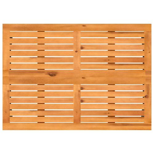 Havebord med top i akacietræ 105x75x72 cm polyrattan beige