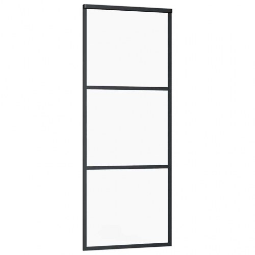 Skydedør med hardwaresæt 76x205 cm ESG glas sort
