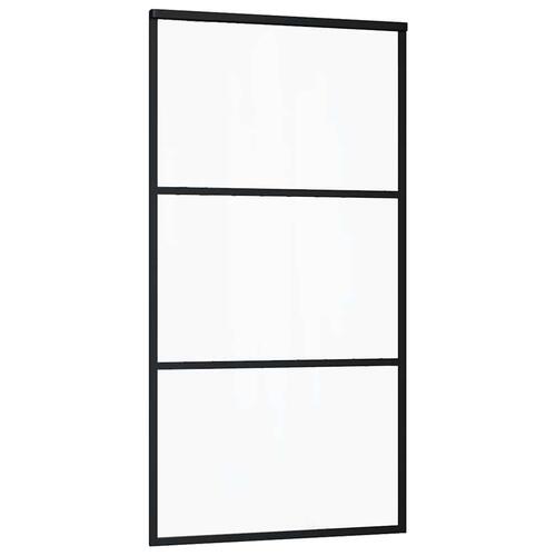 Skydedør med hardwaresæt 102x205 cm ESG glas sort