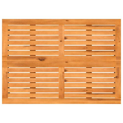Havebord med top i akacietræ 105x75x72 cm polyrattan sort