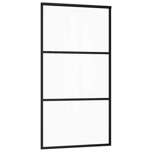 Skydedør i ESG glas med hardwaresæt 102×205 cm - sort