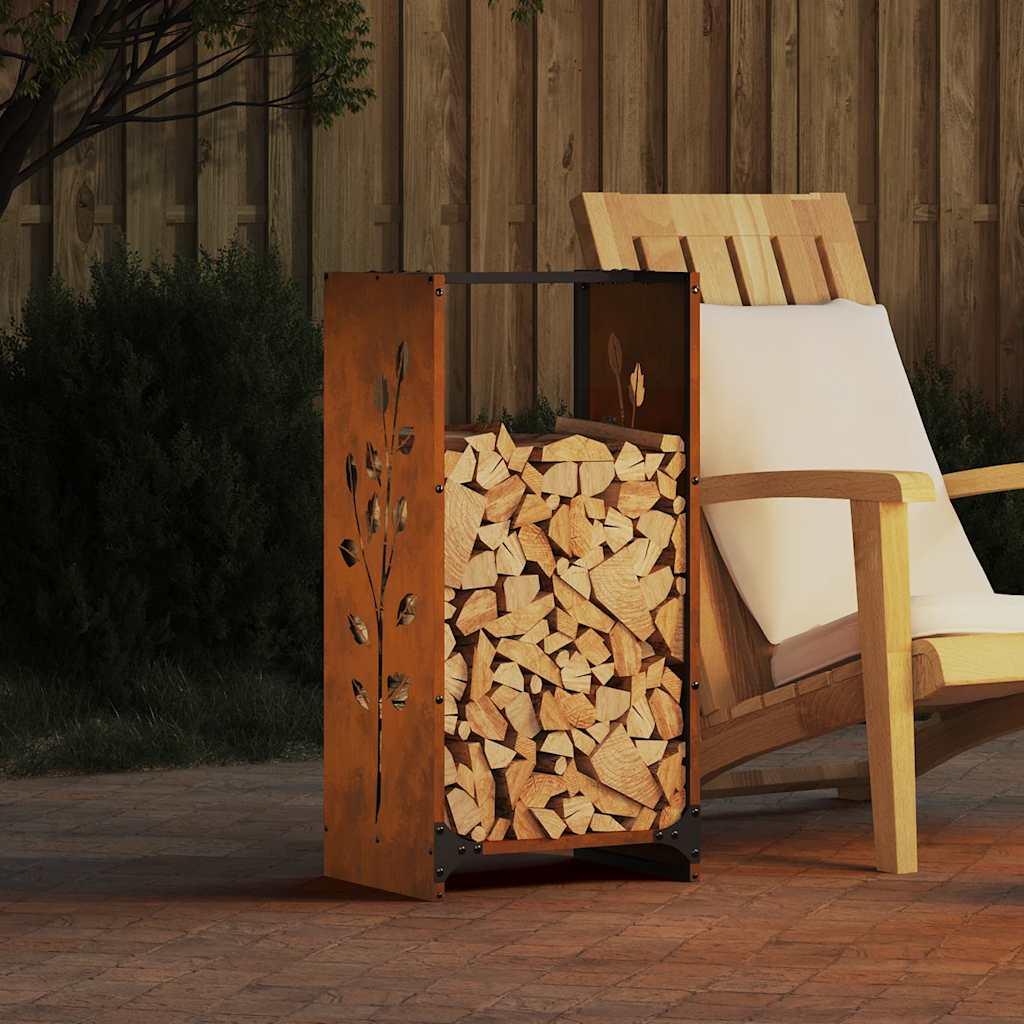 Brændestativ 40x30x80 cm forvitringsstål billede