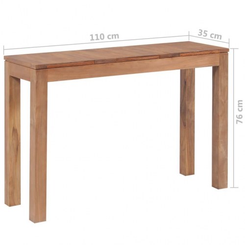 Konsolbord i massivt teaktræ med en naturlig finish 110 x 35 x 76 cm