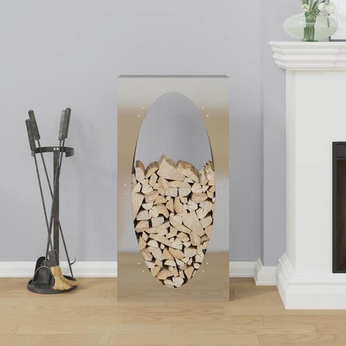 Brændestativ 50x23x100 cm rustfrit stål
