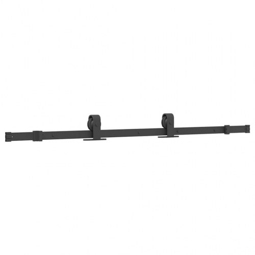 Skydedør 76×205 cm i ESG-glas med sort hardwaresæt