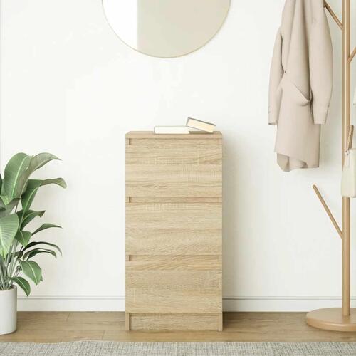 Skænk 37,5x35x76 cm konstrueret træ røget egetræsfarve