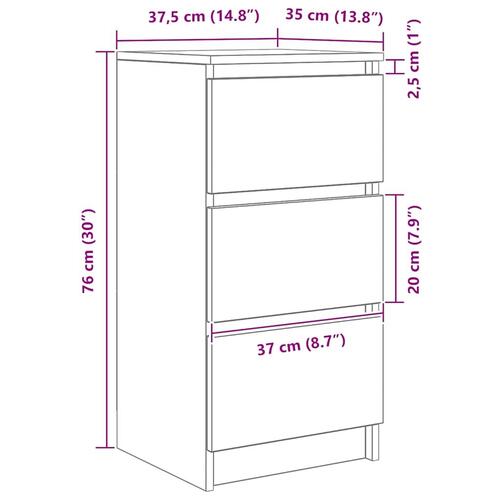 Skænk 37,5x35x76 cm konstrueret træ brun egetræsfarve