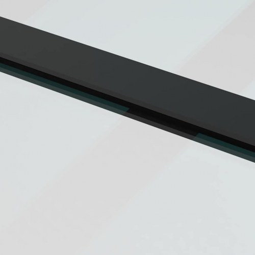 Skydedør med hardwaresæt 90×205 cm - ESG glas, sort