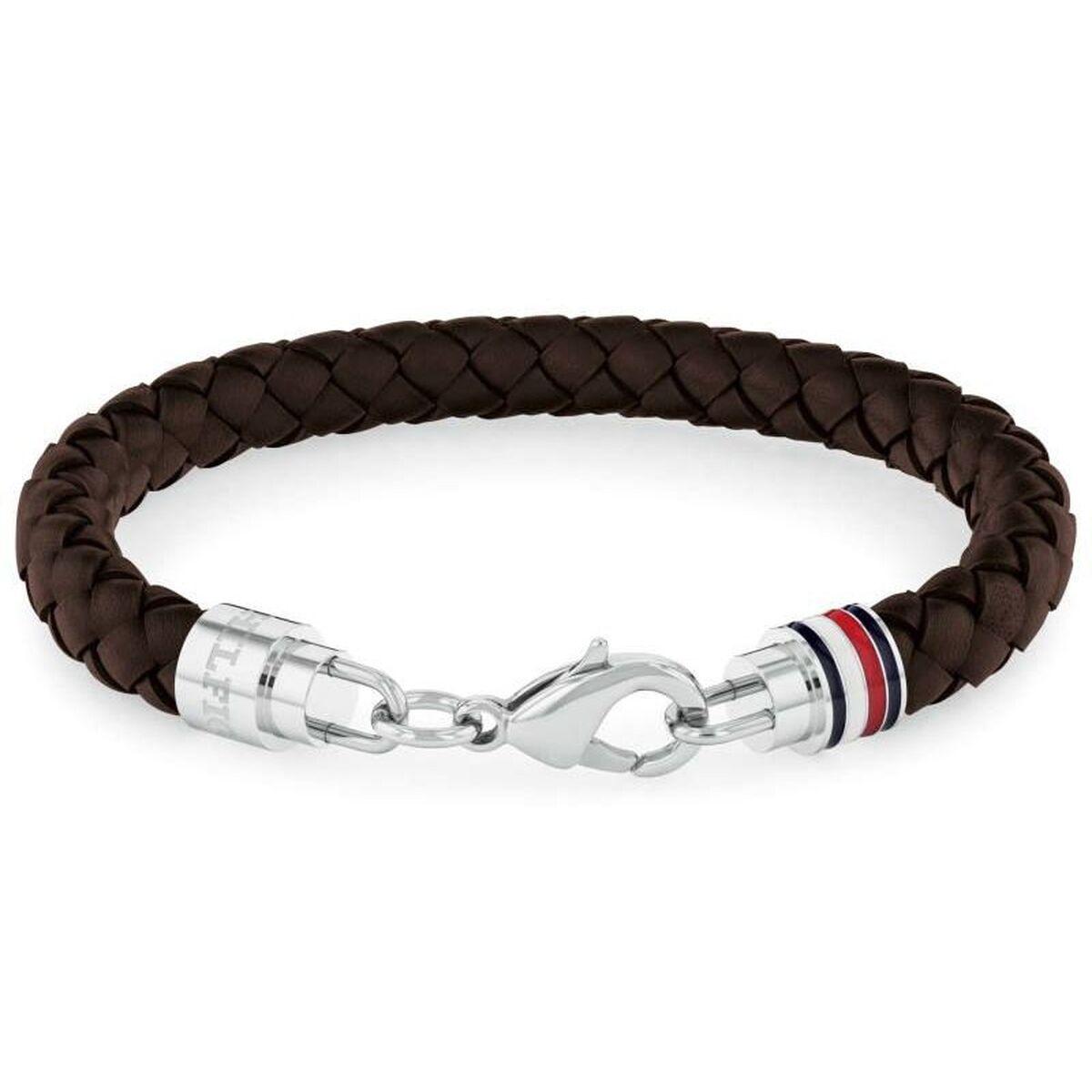 Tommy Hilfiger ICONIC armbånd til mænd - læder og rustfrit stål
