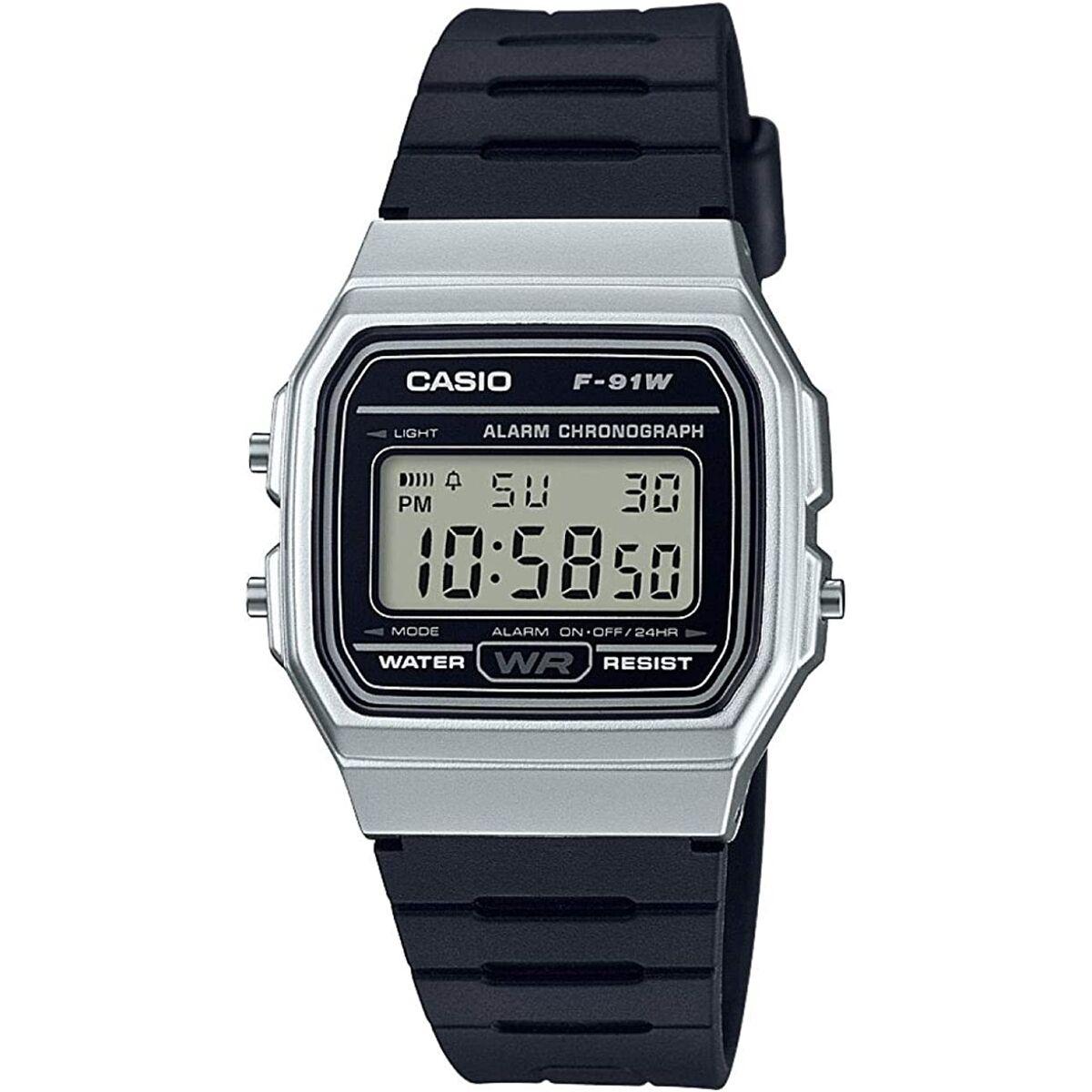Armbåndsur Casio F-91 BIO Resin Strap - Silver (Ø 35 mm)
