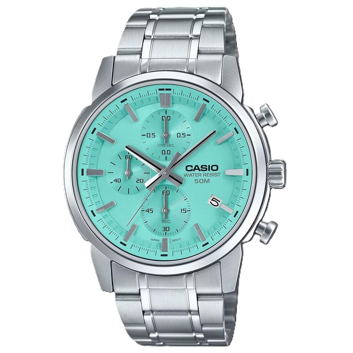 Casio herreur Chrono Date Silver Aqua - rustfrit stål, 5 atm