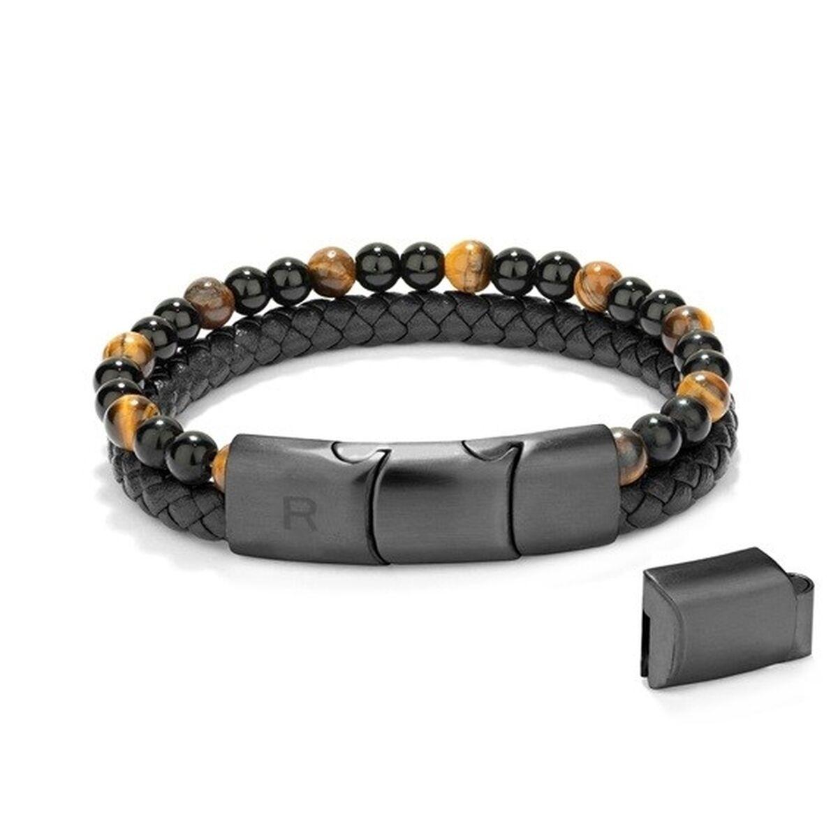 Radiant RH000088 armbånd til mænd - flettet læder og perler