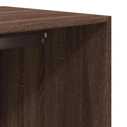 Klædeskab 80x50x200 cm konstrueret træ brun egetræsfarve