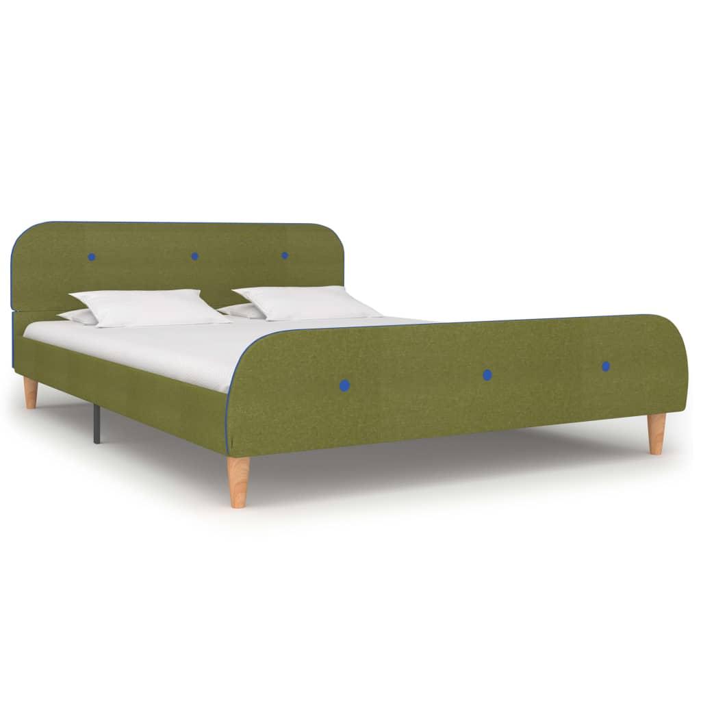 Sengeramme uden madras 135x190 cm stof grøn