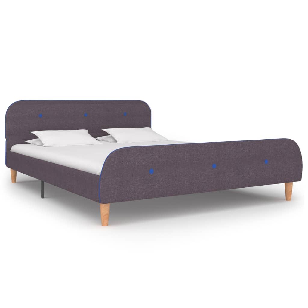 Sengeramme uden madras 135x190 cm stof gråbrun