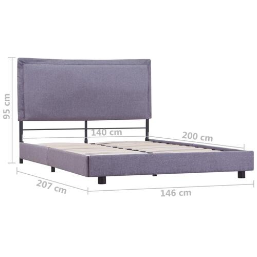 Sengeramme uden madras 135x190 cm stof lysegrå