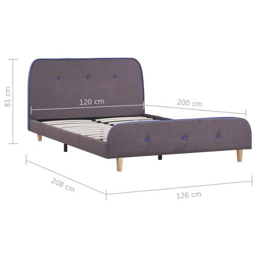 Sengeramme uden madras 120x190 cm stof gråbrun