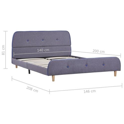Sengeramme uden madras 135x190 cm stof lysegrå
