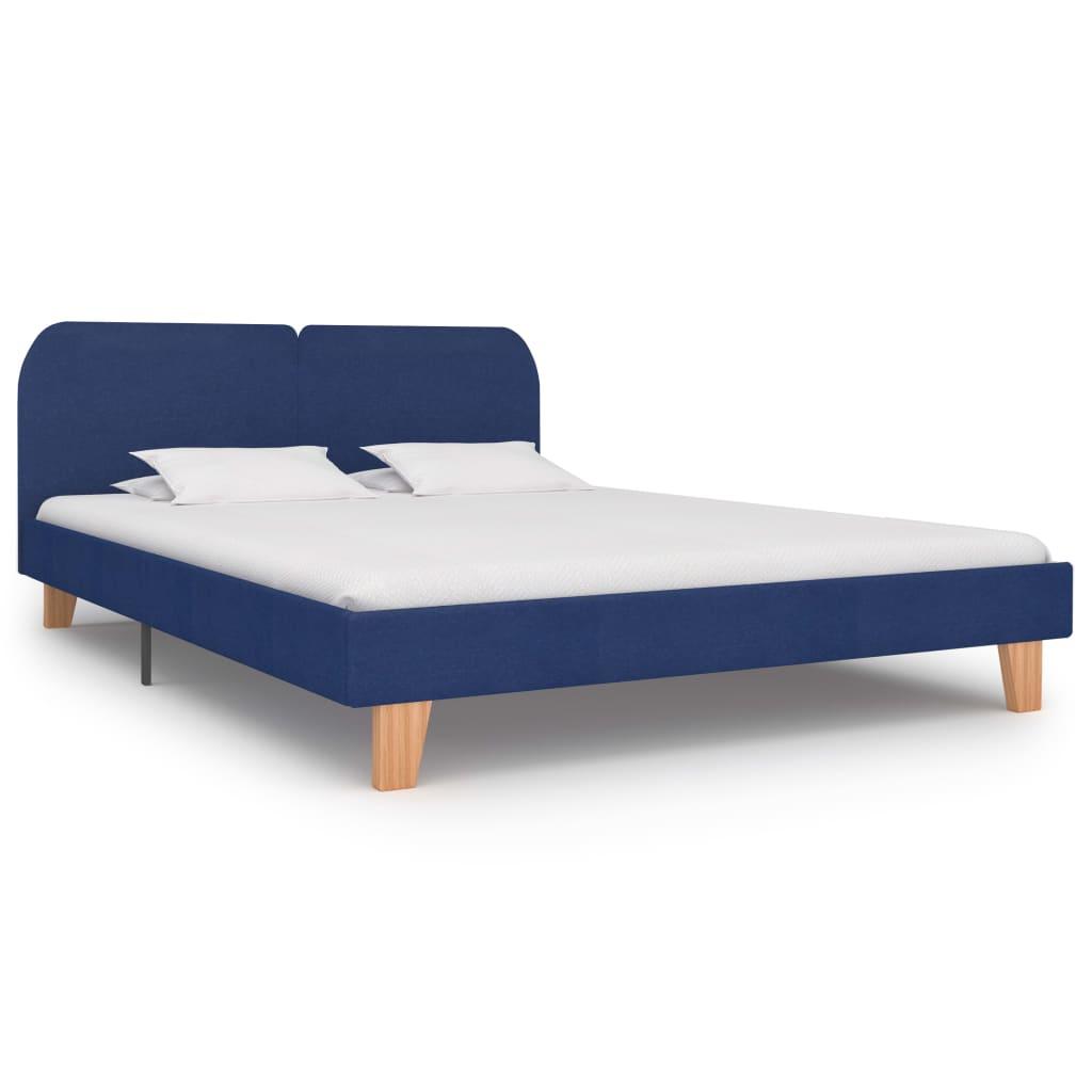 Sengeramme uden madras 150x200 cm stof blå