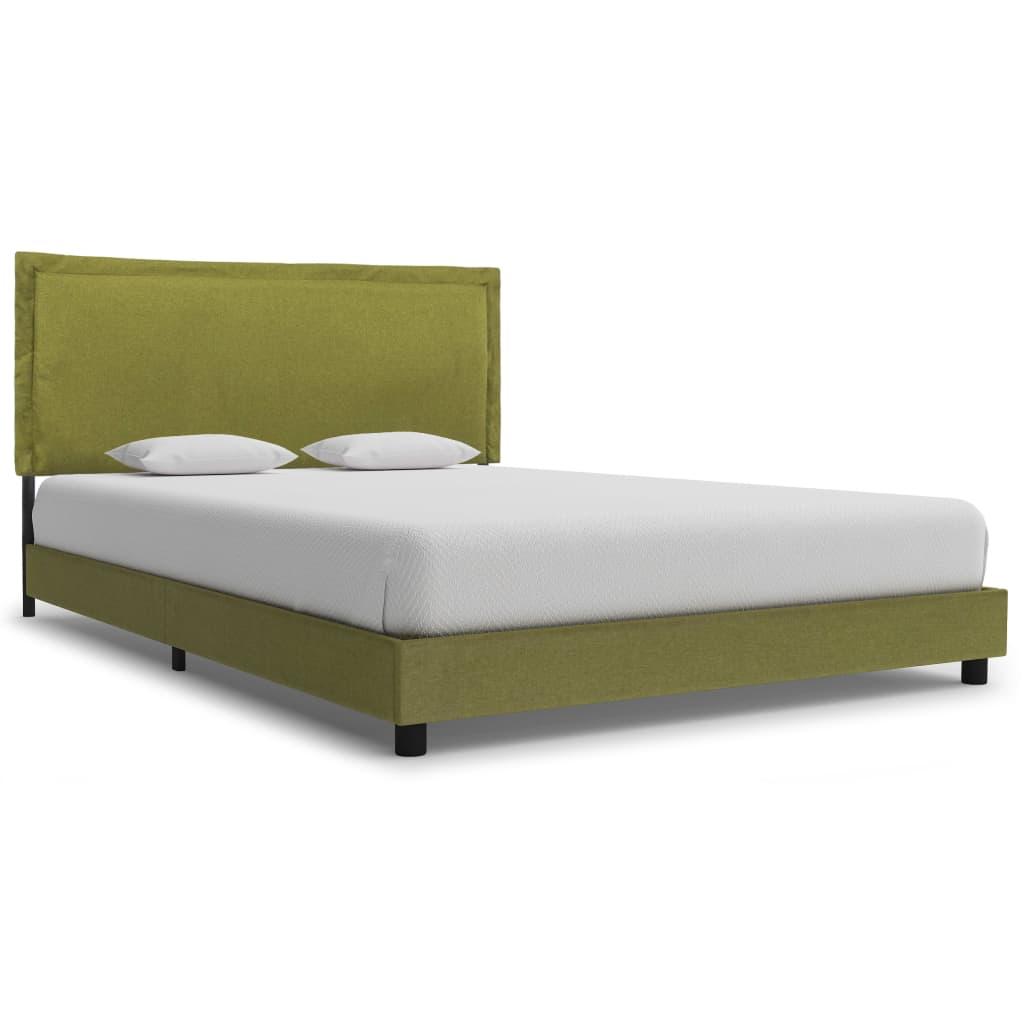 Sengeramme uden madras 135x190 cm stof grøn
