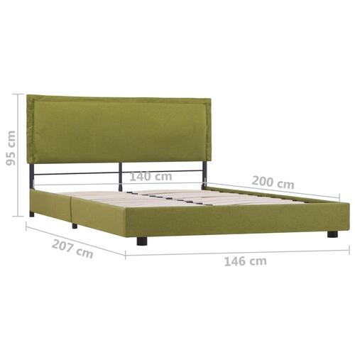 Sengeramme uden madras 135x190 cm stof grøn
