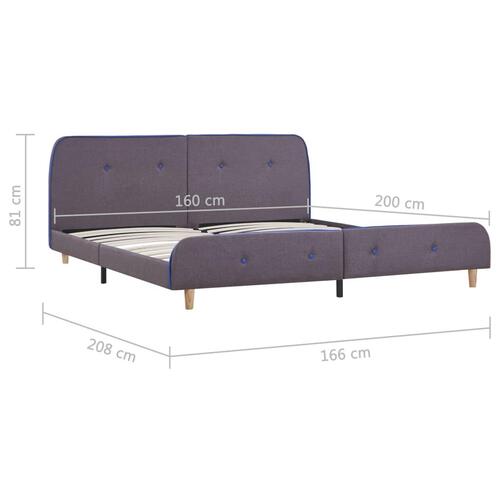 Sengeramme uden madras 150x200 cm stof gråbrun