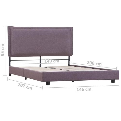 Sengeramme uden madras 135x190 cm stof gråbrun